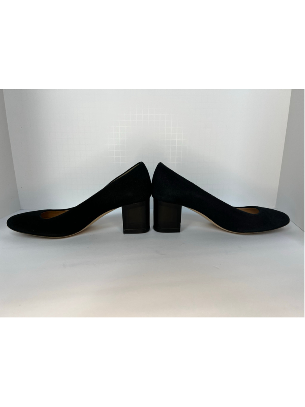 J. Crew Black Suede Block Heel Pumps size 8
